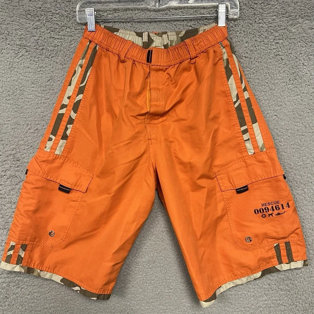 A.P. Co‎ Shorts Mens Sz L Orange Desert Camouflage Camo Reversible Cargo Stretch